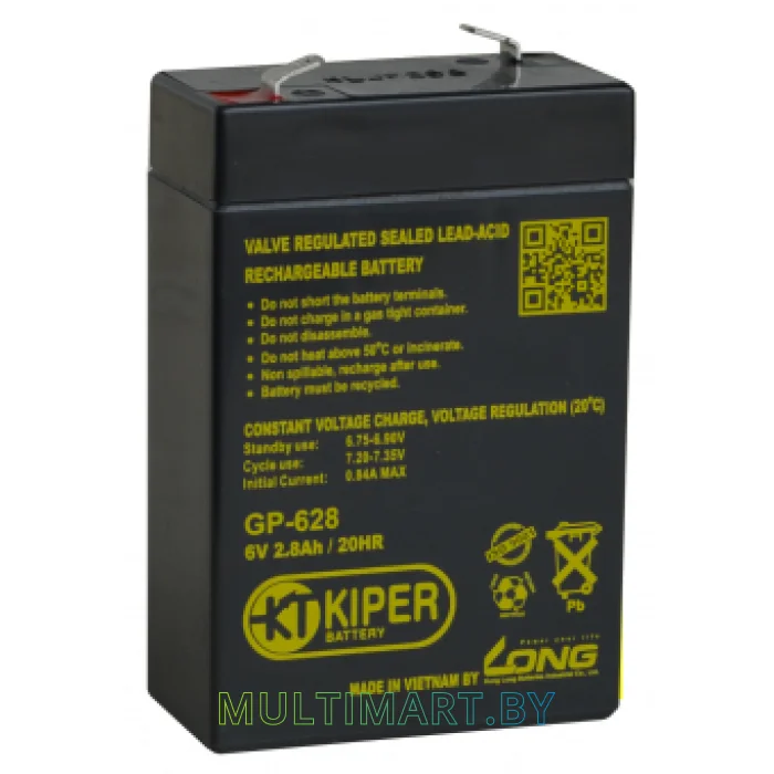 Аккумулятор для ИБП Kiper GP-628 F1 (6В/2.8 А·ч)